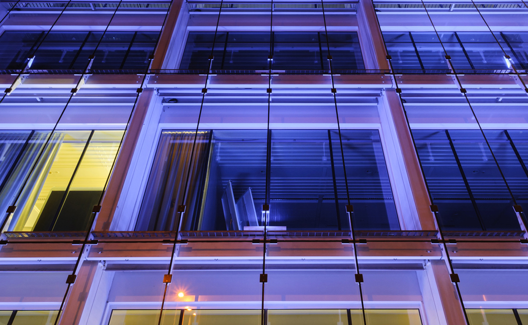 windows of an office building